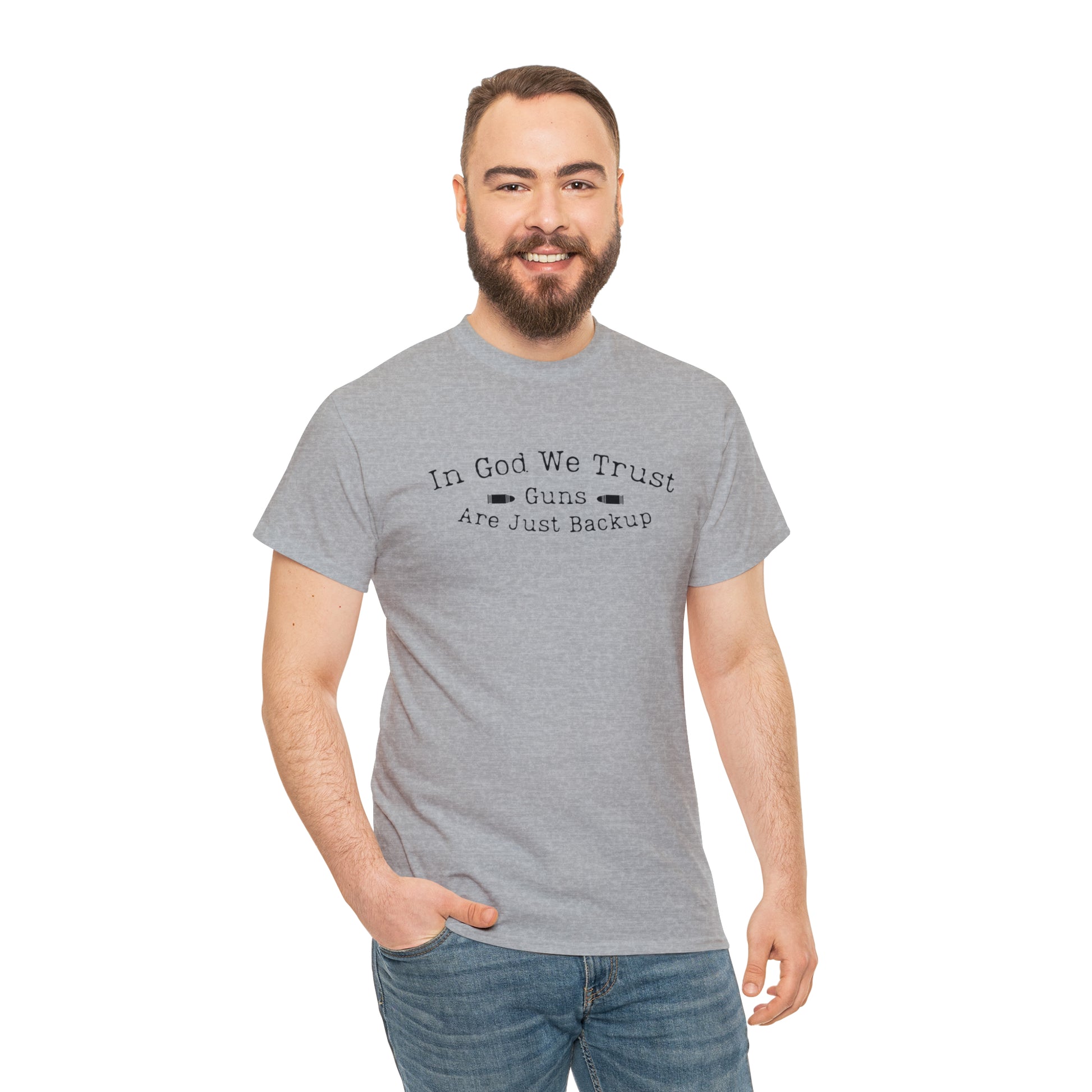 "In God We Trust, The Guns Are Just Backup" T-Shirt - Weave Got Gifts - Unique Gifts You Won’t Find Anywhere Else!