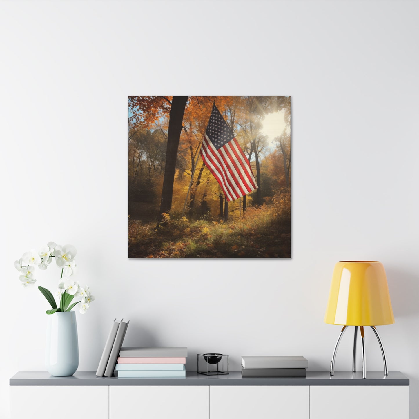 "American Flag In Autumn" Wall Art - Weave Got Gifts - Unique Gifts You Won’t Find Anywhere Else!