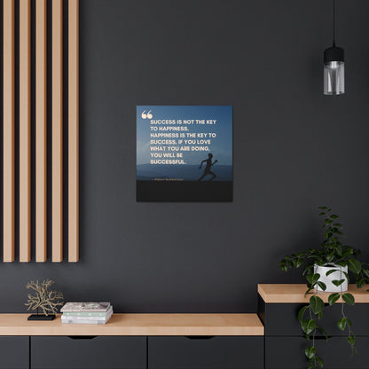 High-quality happiness canvas art with motivational message
