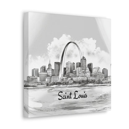 Artistic rendition of St. Louis's historic skyline