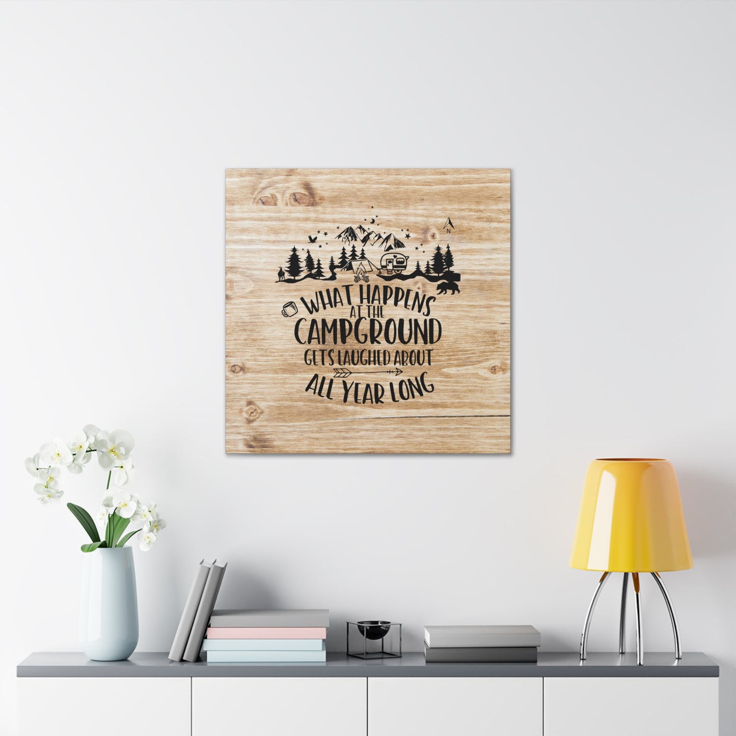 "What Happens At The Campground" Wall Art - Weave Got Gifts - Unique Gifts You Won’t Find Anywhere Else!