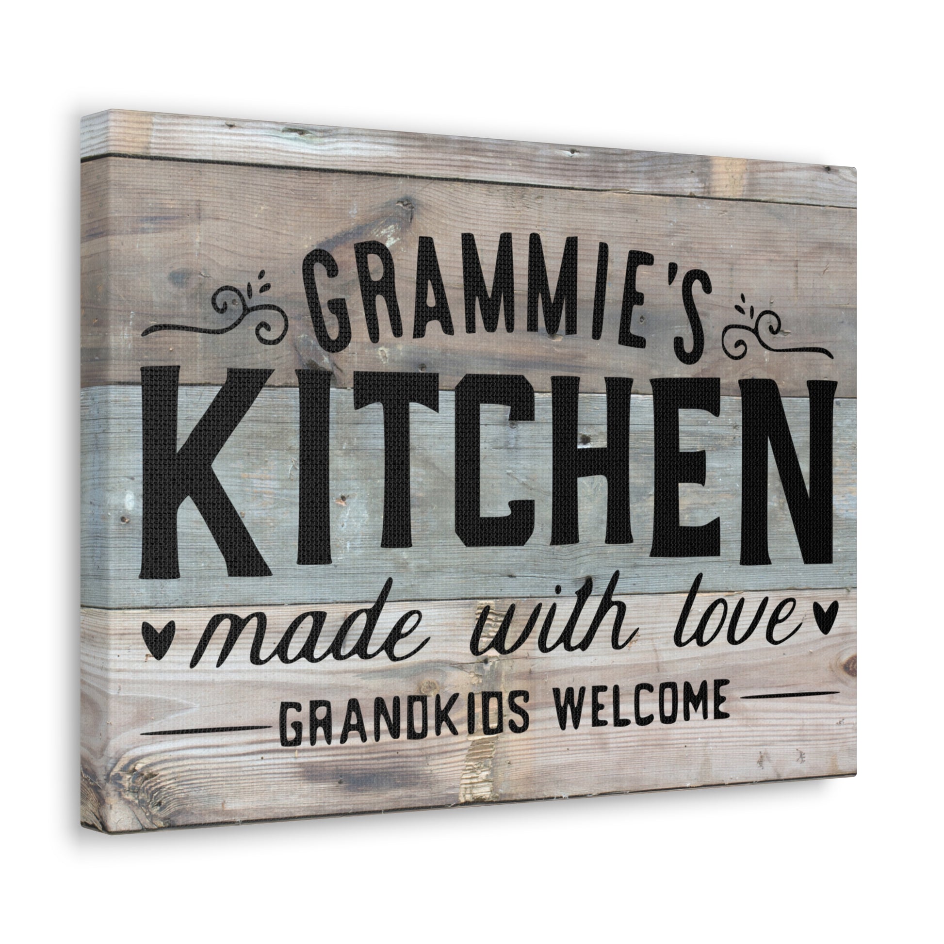 "High-detail grandmother kitchen canvas with solid support face"