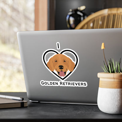 "I Love Golden Retrievers" Vinyl Decals - Weave Got Gifts - Unique Gifts You Won’t Find Anywhere Else!