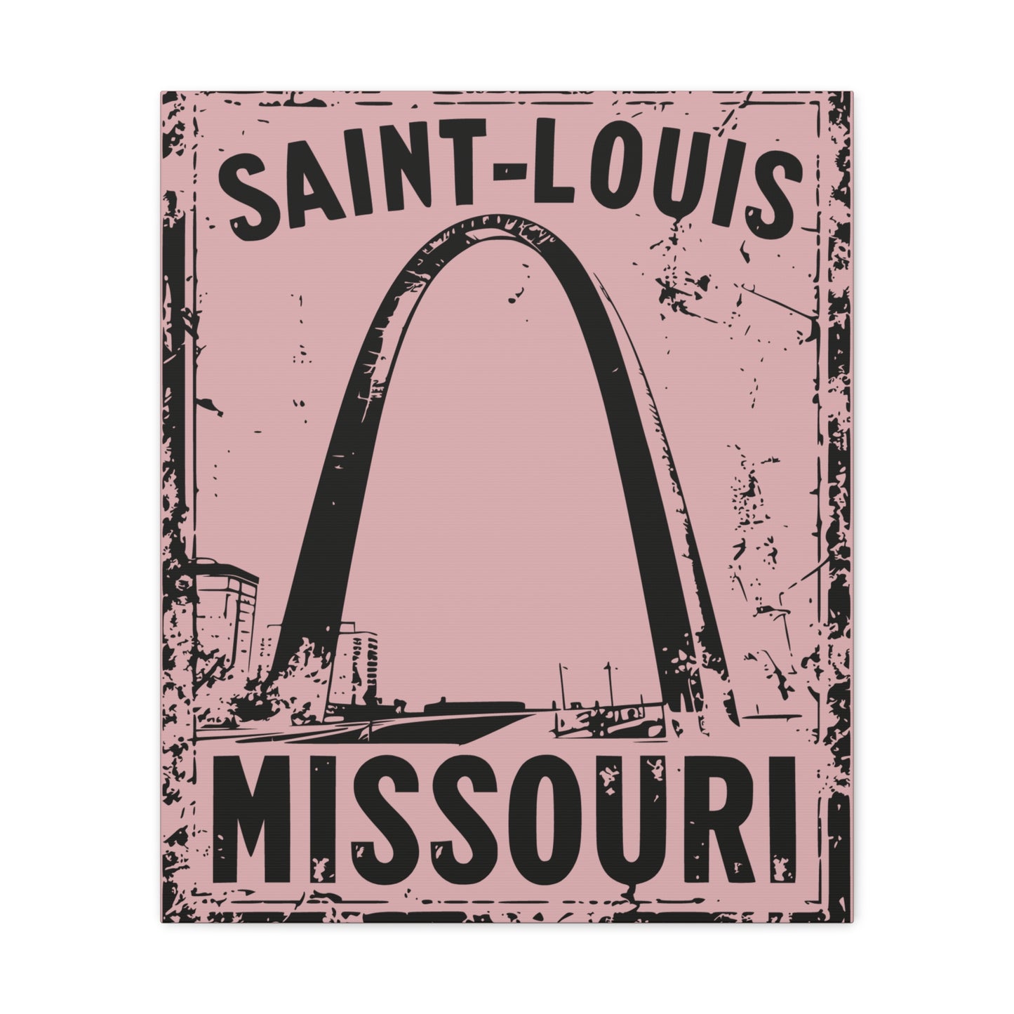 Pink background Saint Louis Arch print
