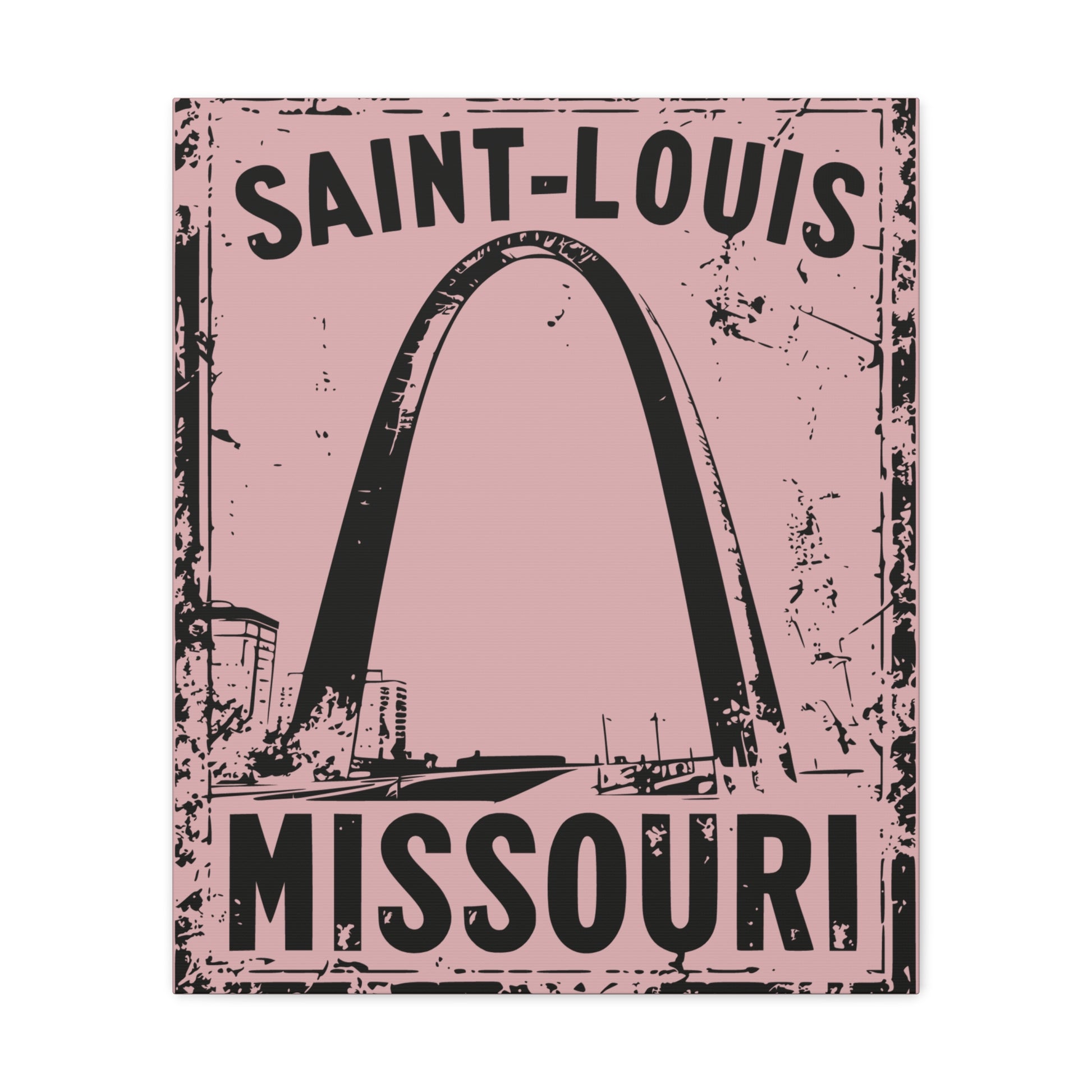Pink background Saint Louis Arch print
