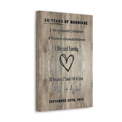 "50 Years Of Marriage" Wall Art - Weave Got Gifts - Unique Gifts You Won’t Find Anywhere Else!