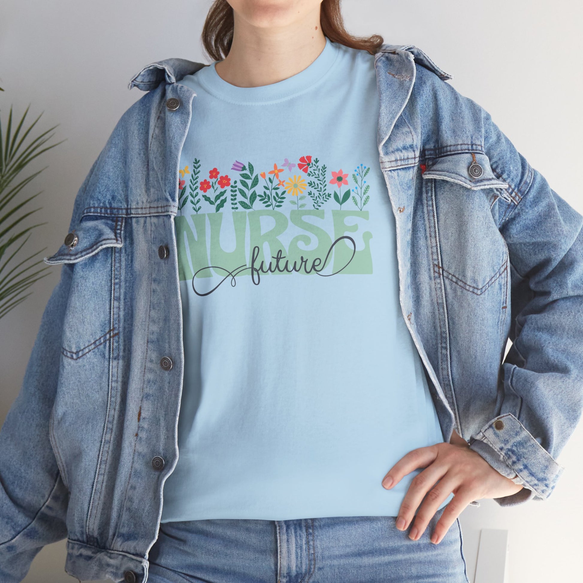 Nursing school t-shirt with flowers
