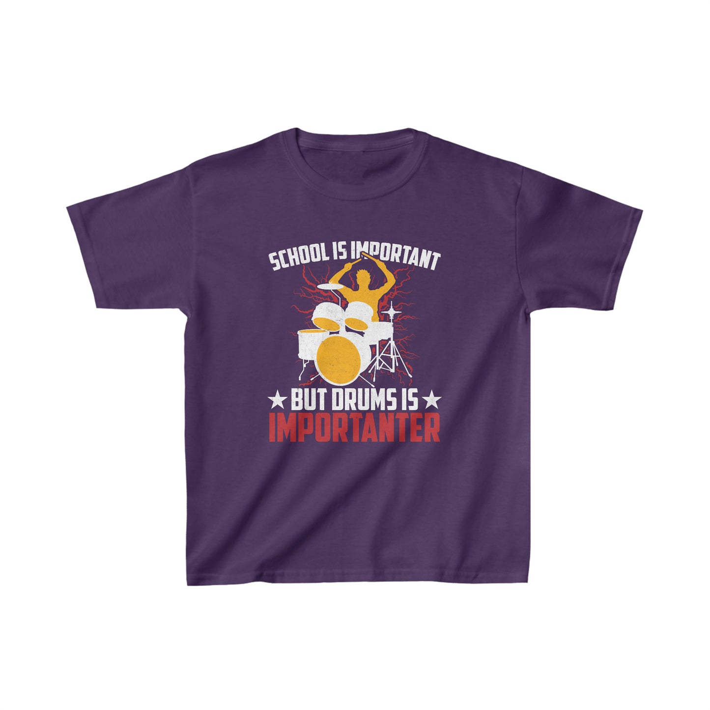 Cool music t-shirt for kids who love playing the drums
