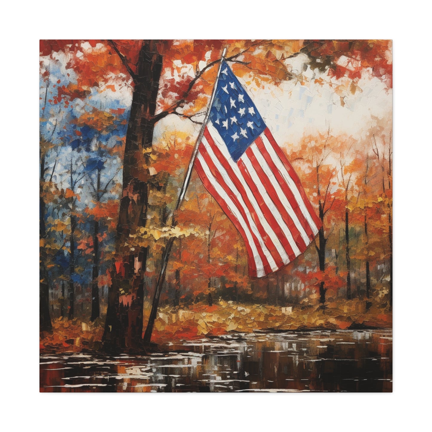 "Watercolor Painted America In Fall" Wall Art - Weave Got Gifts - Unique Gifts You Won’t Find Anywhere Else!