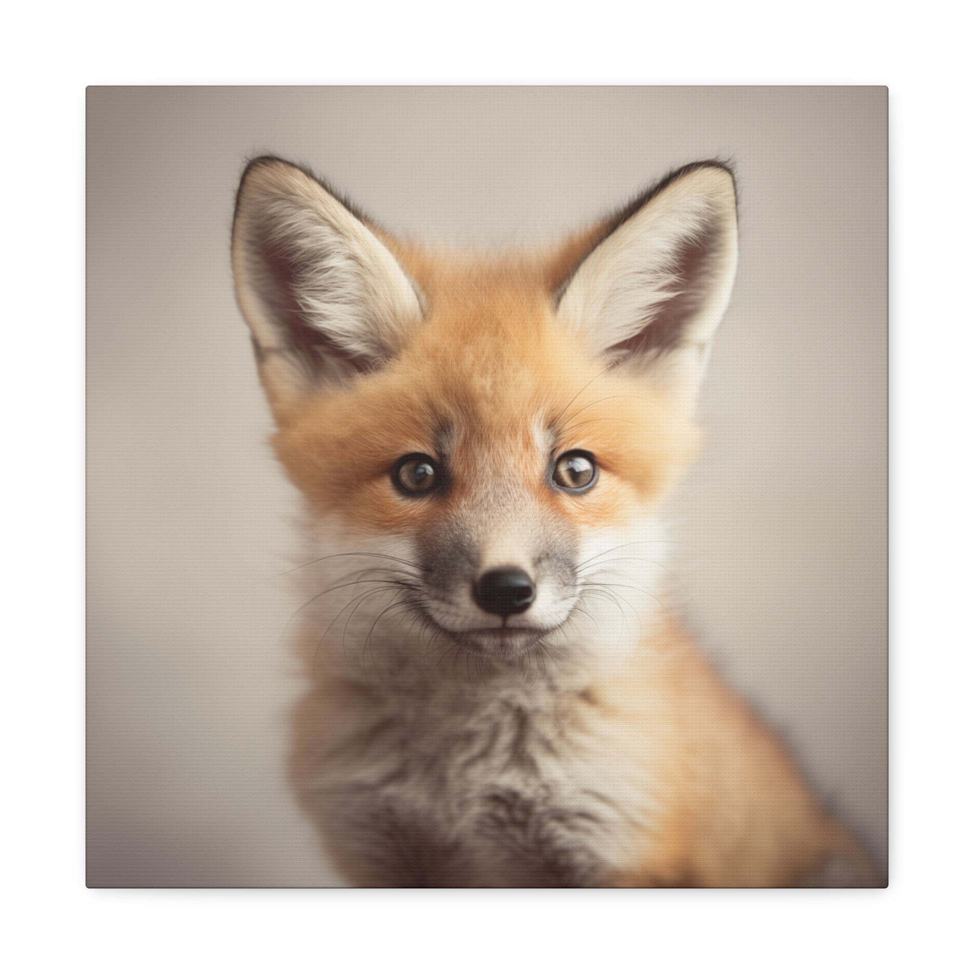 Adorable Baby Fox Photo on Canvas