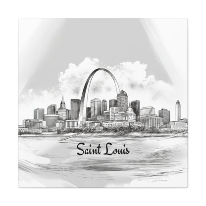 Sophisticated St. Louis, MO skyline art for home decor