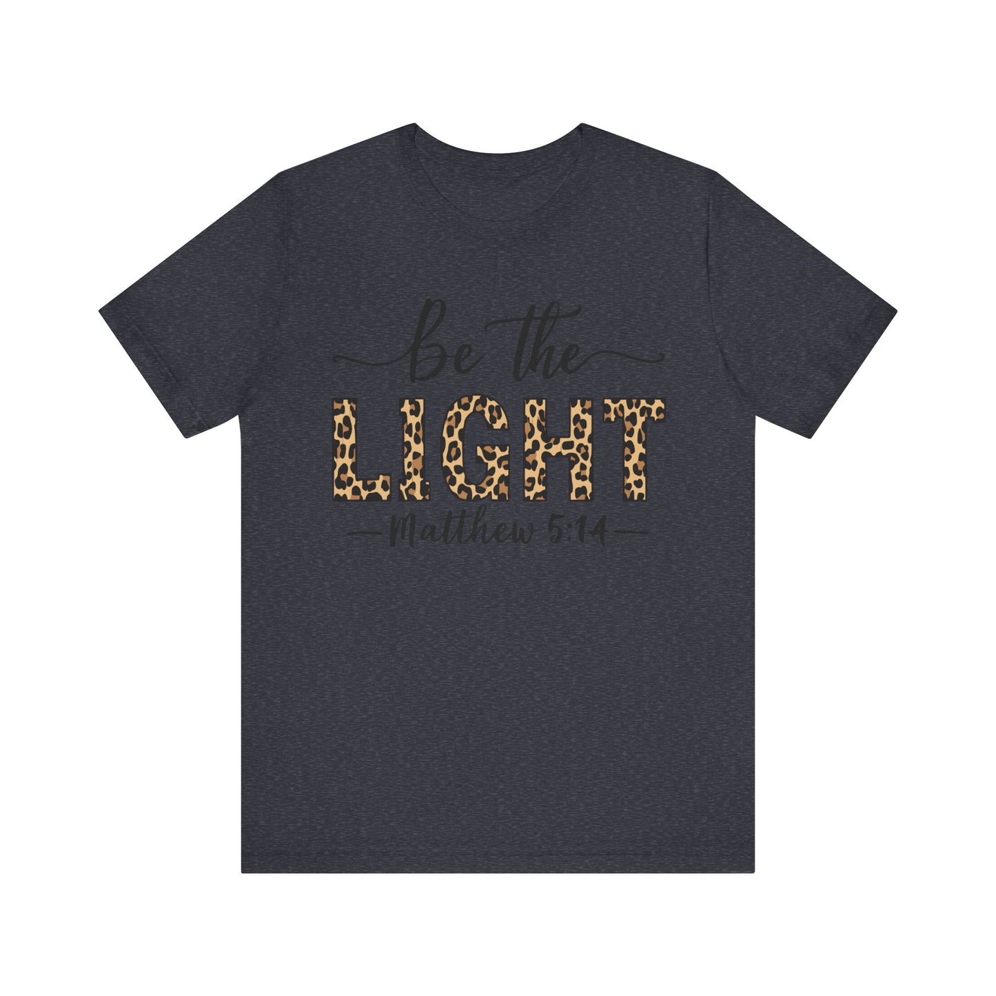 'Be The Light' - Stylish Christian T-Shirt with Cheetah Print