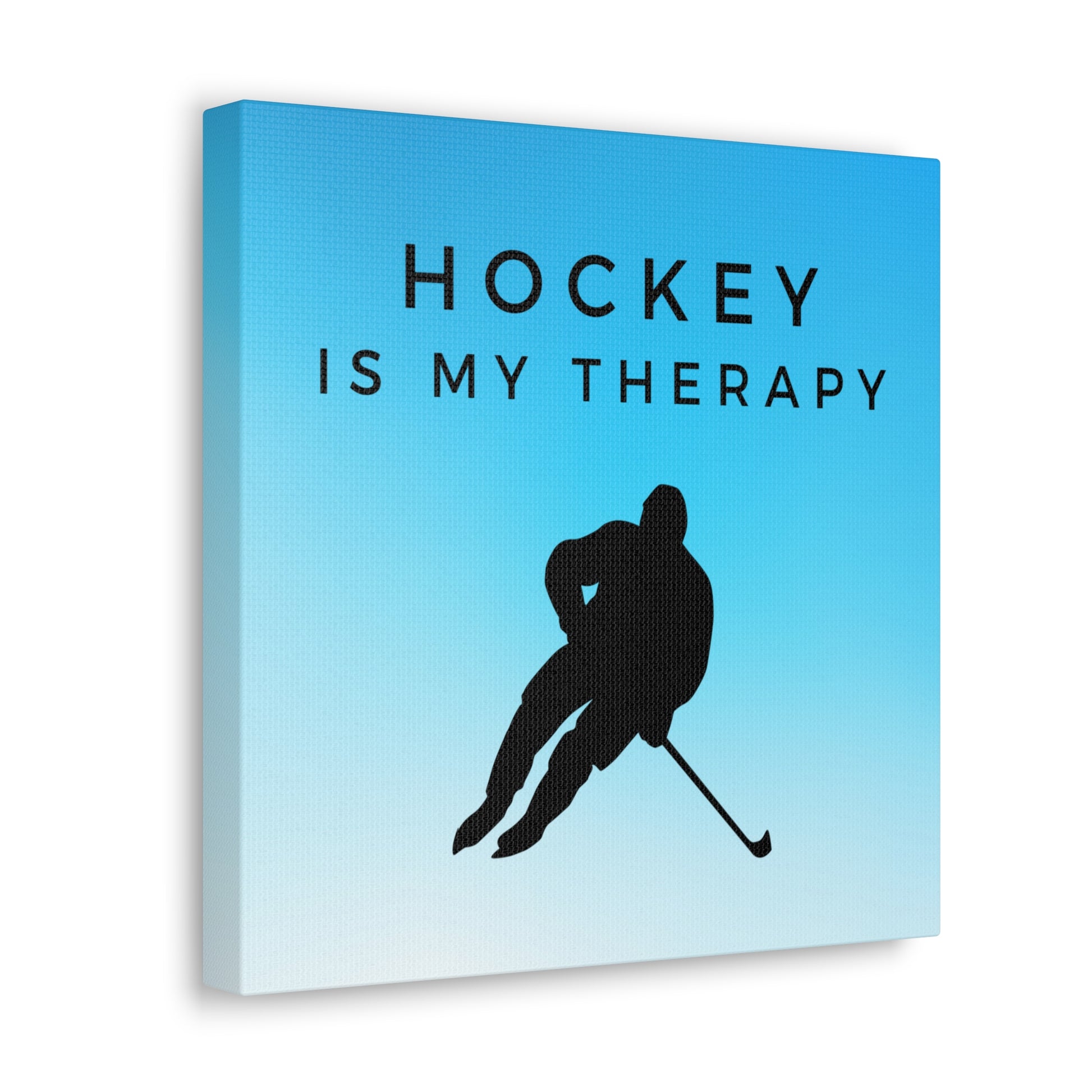 Large hockey wall decor featuring motivational text and gradient background
