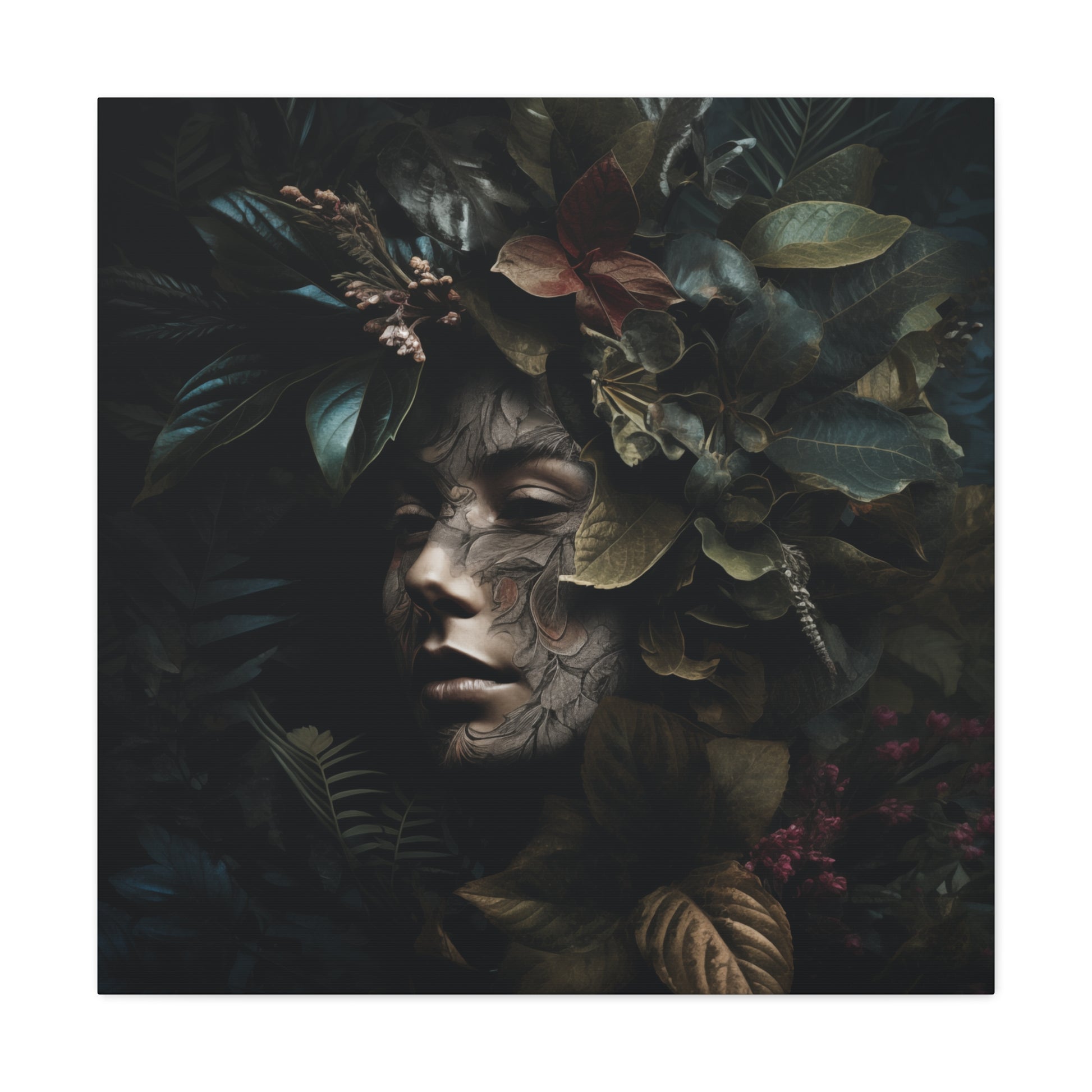 "Woman's Face With Plants" Canvas Print - Weave Got Gifts - Unique Gifts You Won’t Find Anywhere Else!