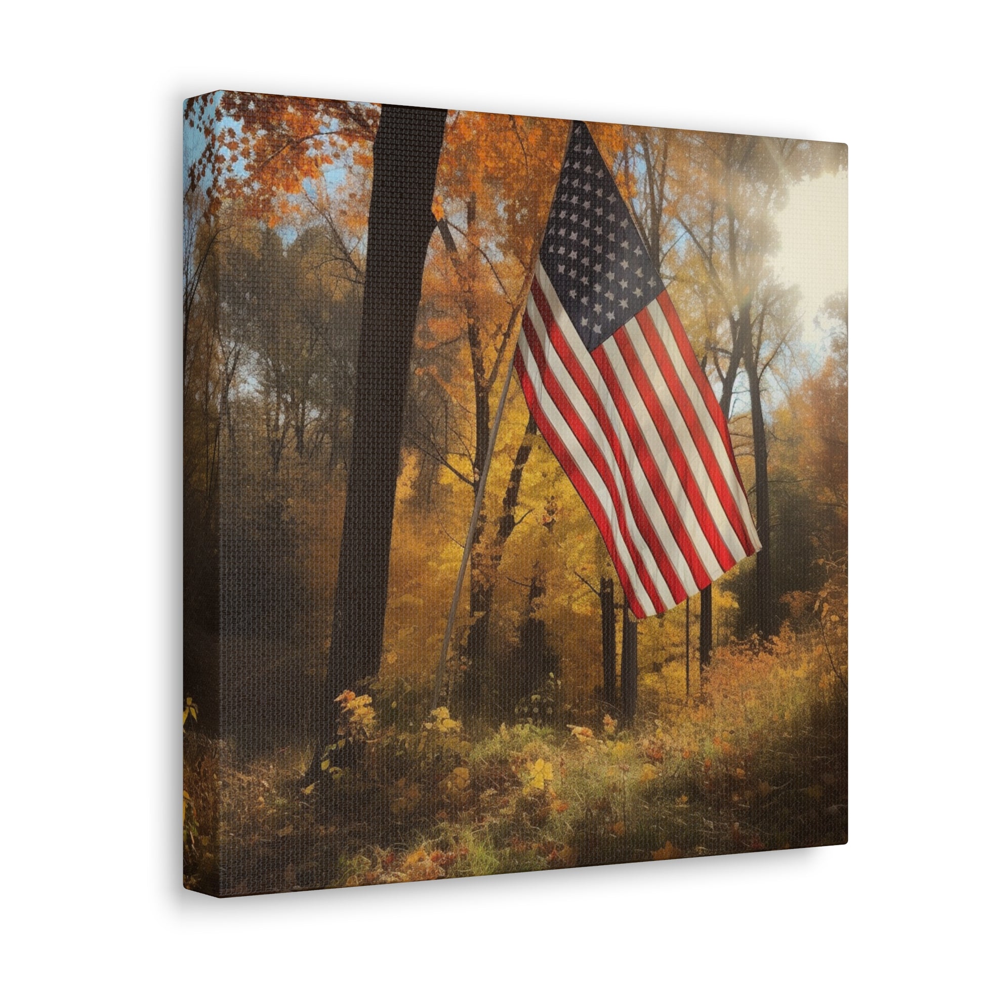 "American Flag In Autumn" Wall Art - Weave Got Gifts - Unique Gifts You Won’t Find Anywhere Else!