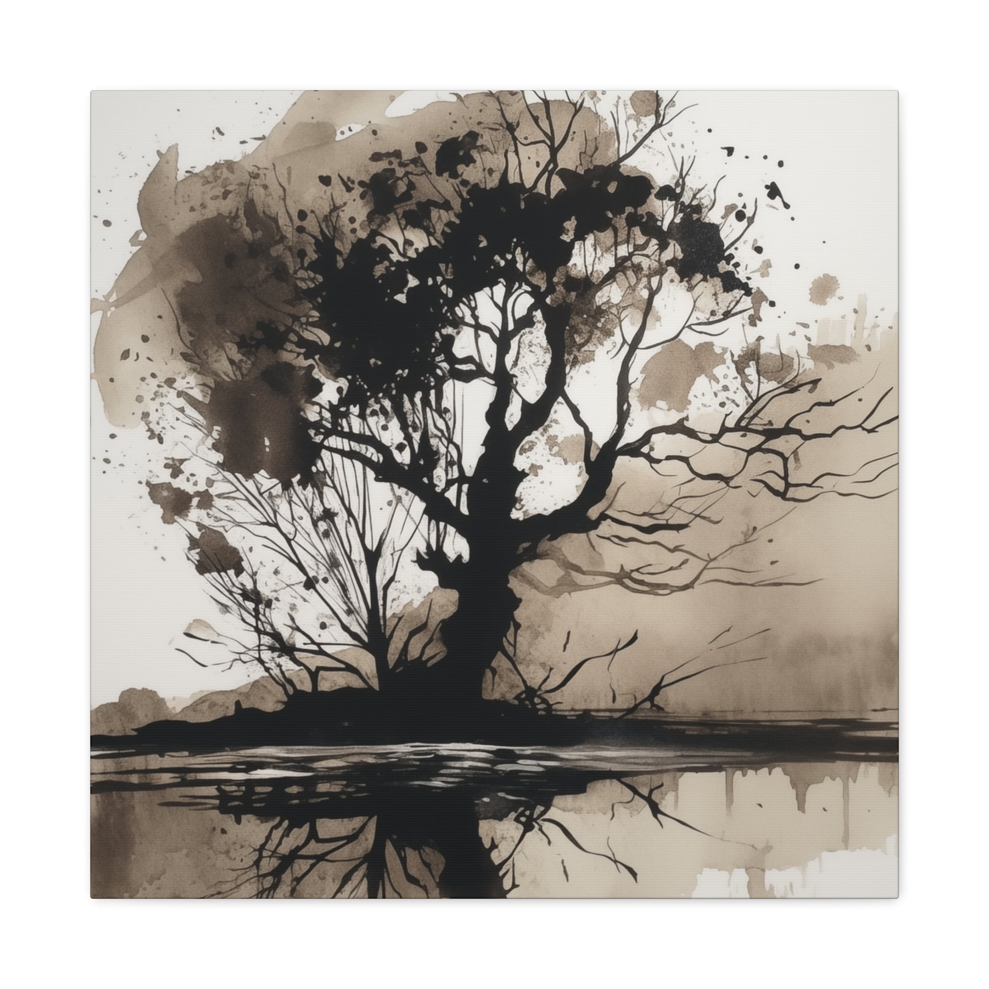 Abstract tree silhouette wall art
