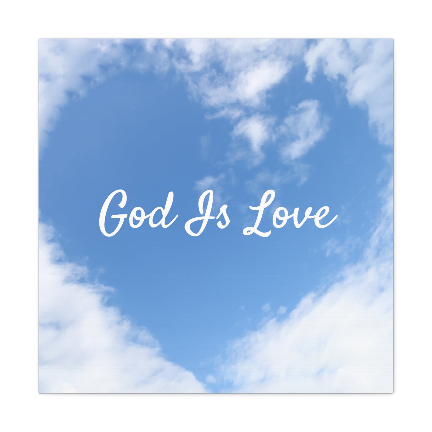 Faith-based religious canvas prints with serene sky imagery
