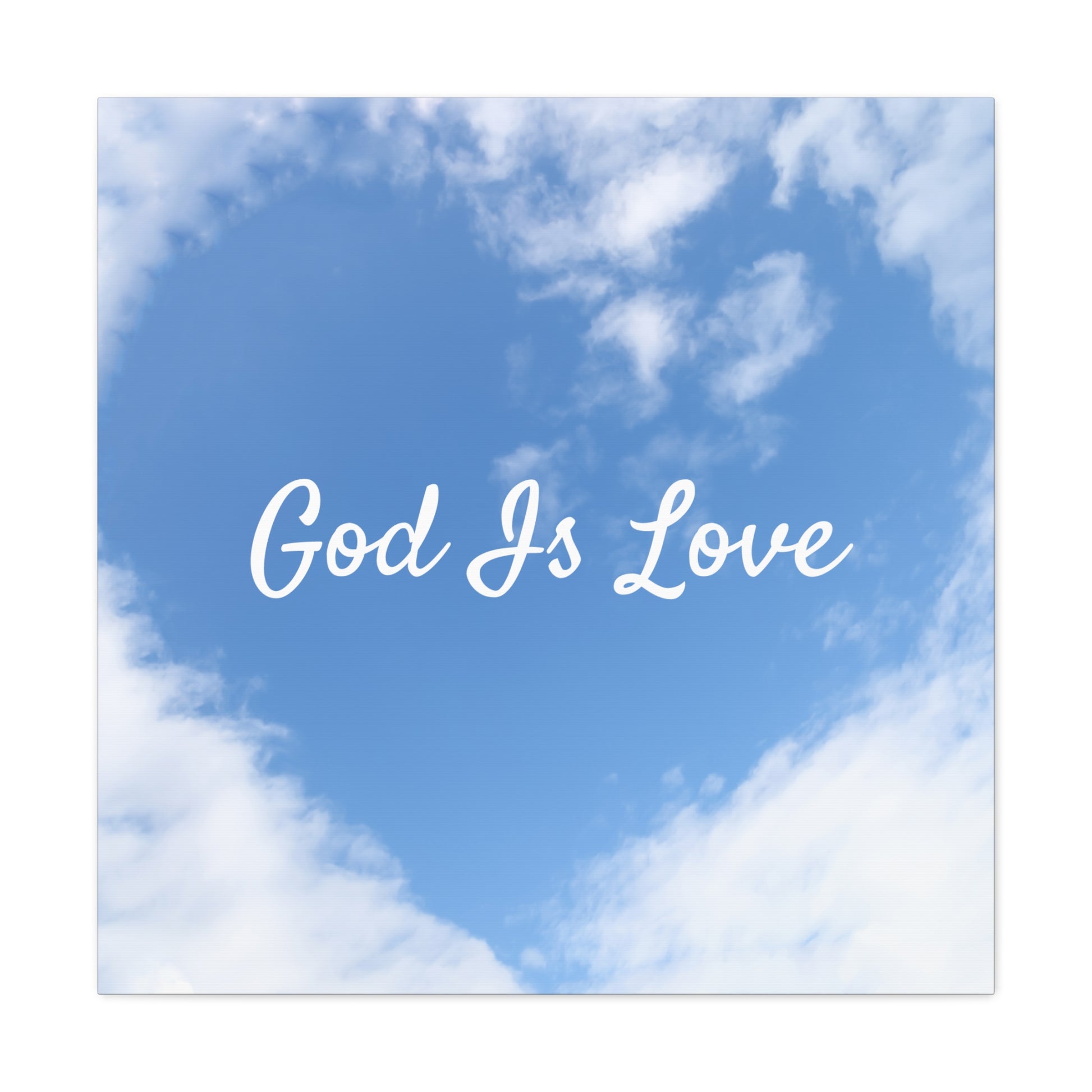 Faith-based religious canvas prints with serene sky imagery

