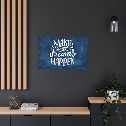 Success-themed wall art with positive message and blue tones
