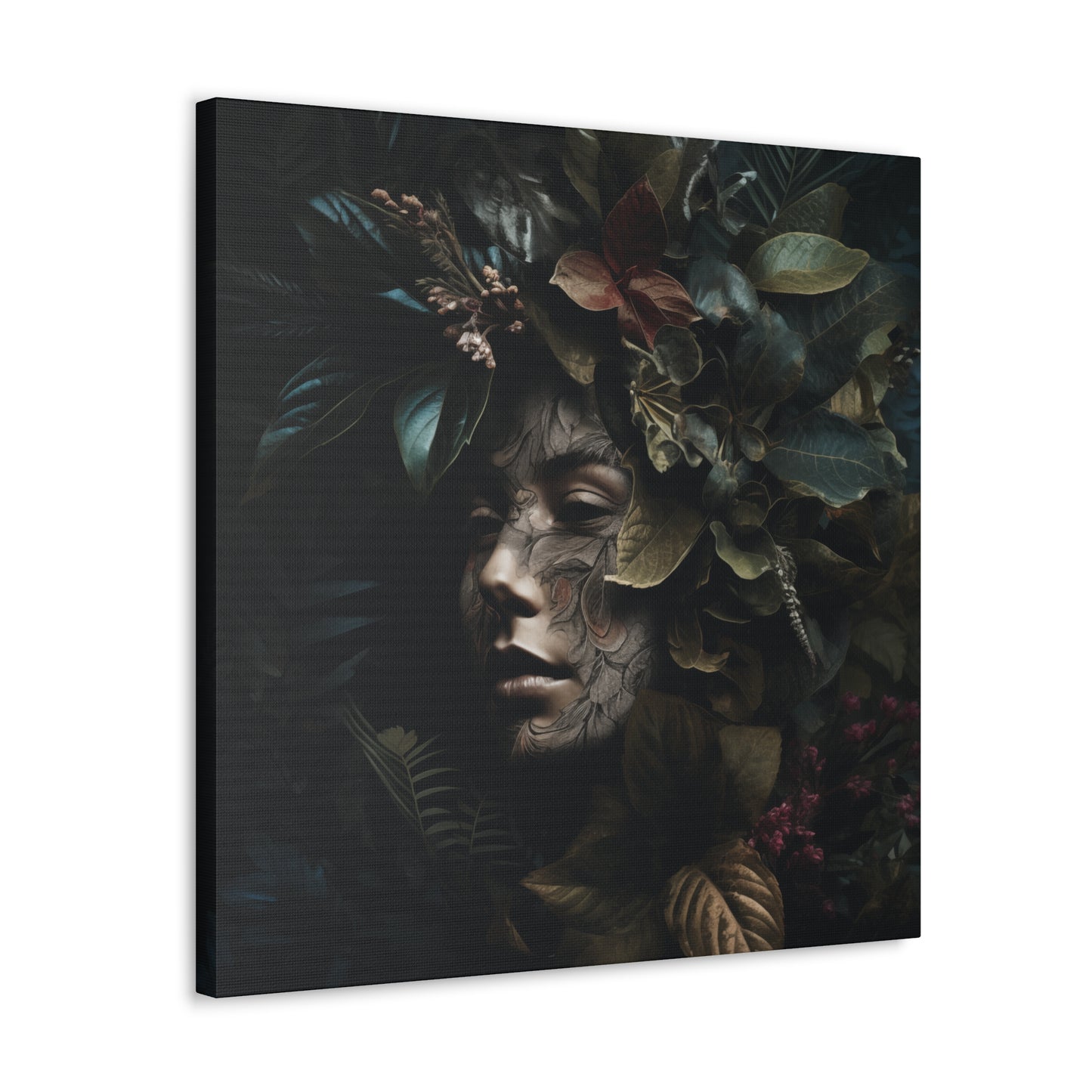 "Woman's Face With Plants" Canvas Print - Weave Got Gifts - Unique Gifts You Won’t Find Anywhere Else!