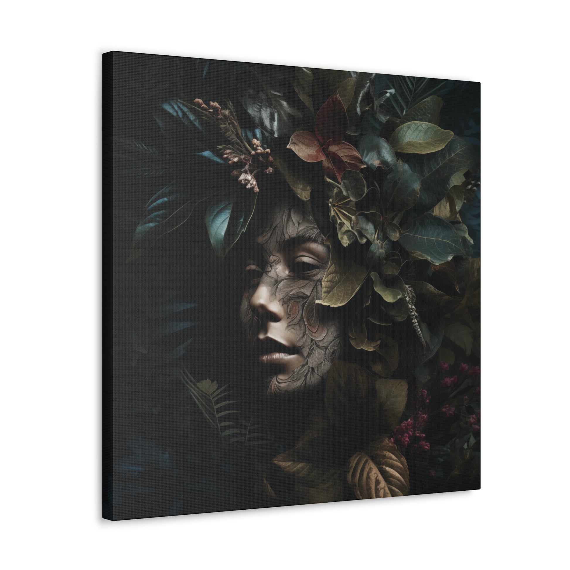 "Woman's Face With Plants" Canvas Print - Weave Got Gifts - Unique Gifts You Won’t Find Anywhere Else!