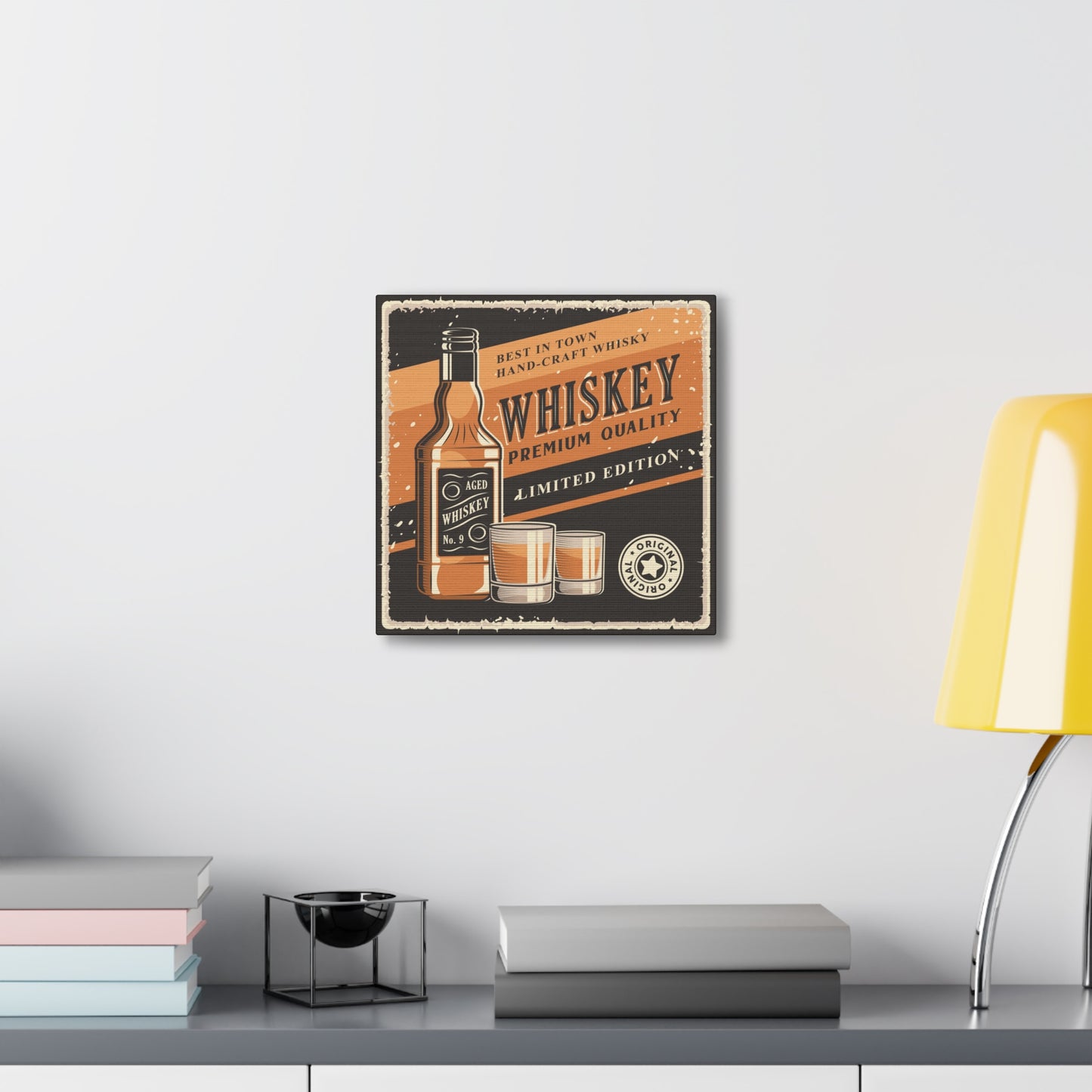 Whiskey-themed wall art with premium quality print

