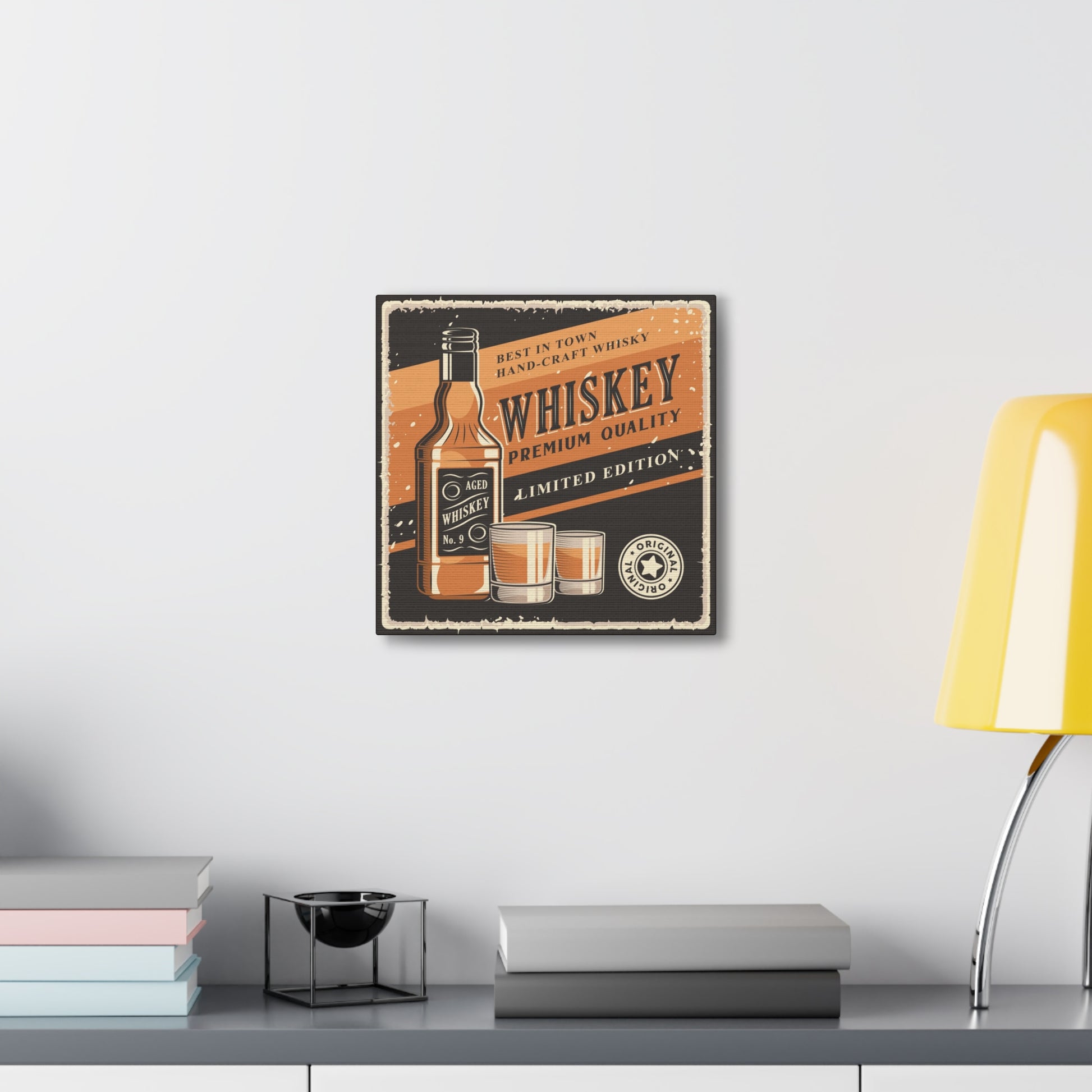 Whiskey-themed wall art with premium quality print
