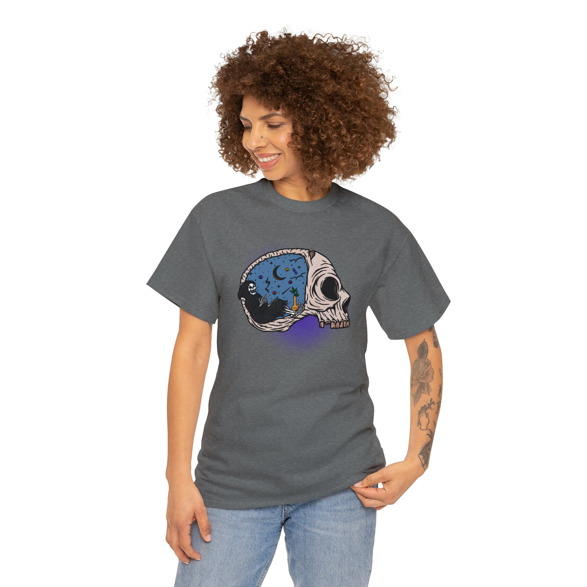 "Grim Reaper Inside Skull Smoking Cannabis" T-Shirt - Weave Got Gifts - Unique Gifts You Won’t Find Anywhere Else!