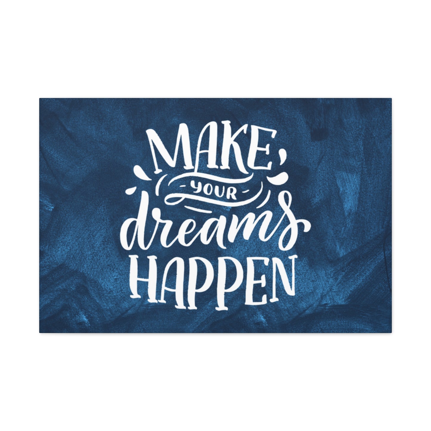 Dark blue inspirational wall art with motivational quote
