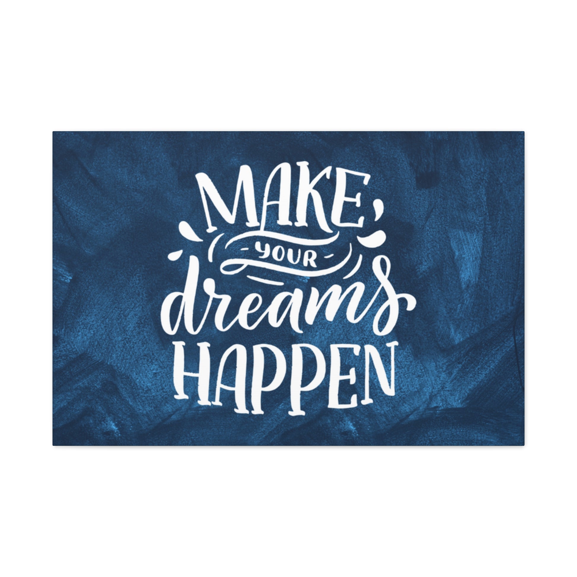 Dark blue inspirational wall art with motivational quote
