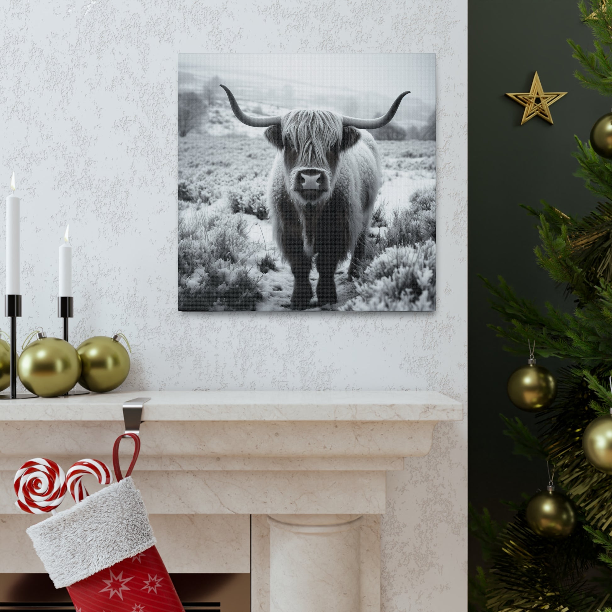 "Black & White Highland Cow" Wall Art - Weave Got Gifts - Unique Gifts You Won’t Find Anywhere Else!
