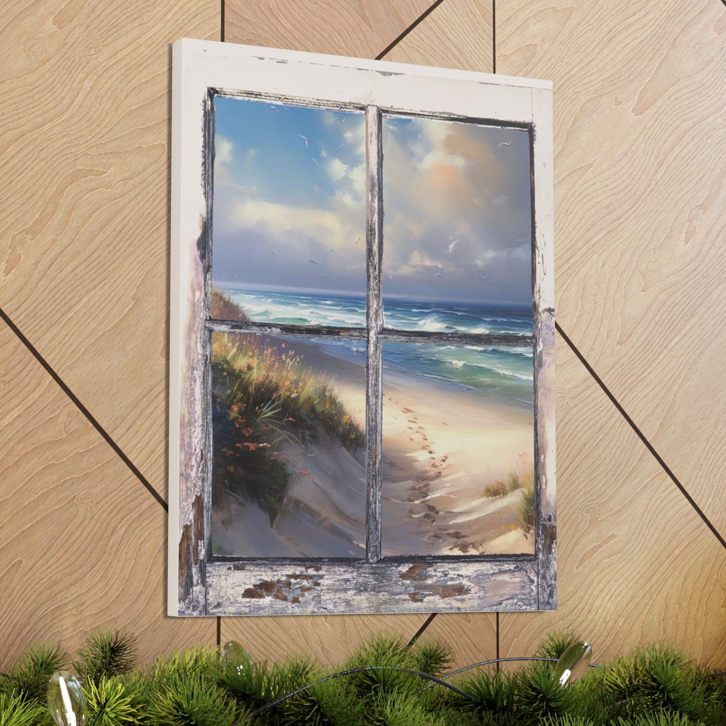 "Sandy Beach Window View" Wall Art - Weave Got Gifts - Unique Gifts You Won’t Find Anywhere Else!