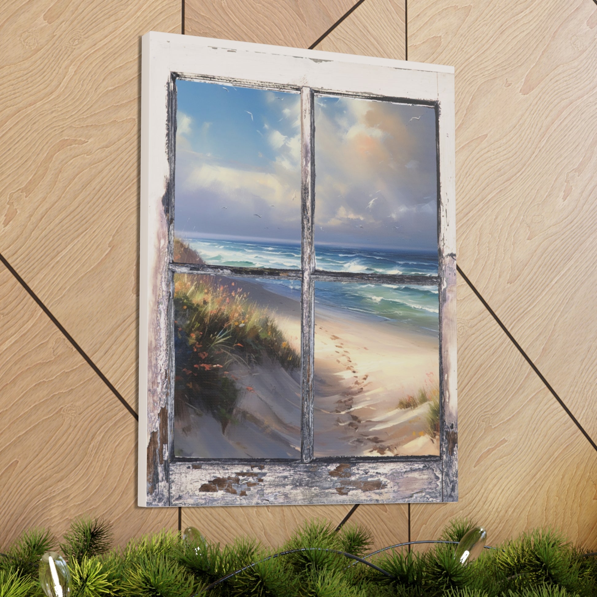 "Sandy Beach Window View" Wall Art - Weave Got Gifts - Unique Gifts You Won’t Find Anywhere Else!