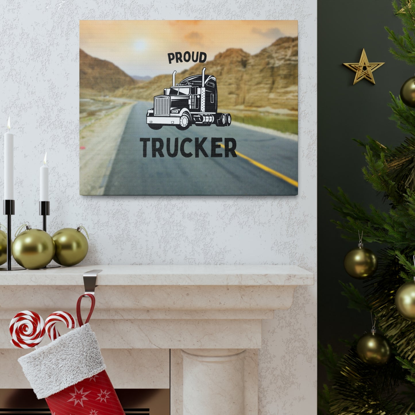"Proud Trucker" Wall Art - Weave Got Gifts - Unique Gifts You Won’t Find Anywhere Else!