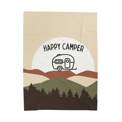 Outdoor adventure gift featuring a Happy Camper blanket for nature lovers
