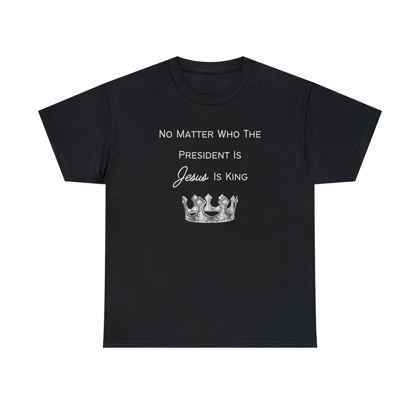 Vintage-inspired "Jesus Is King" faith t-shirt