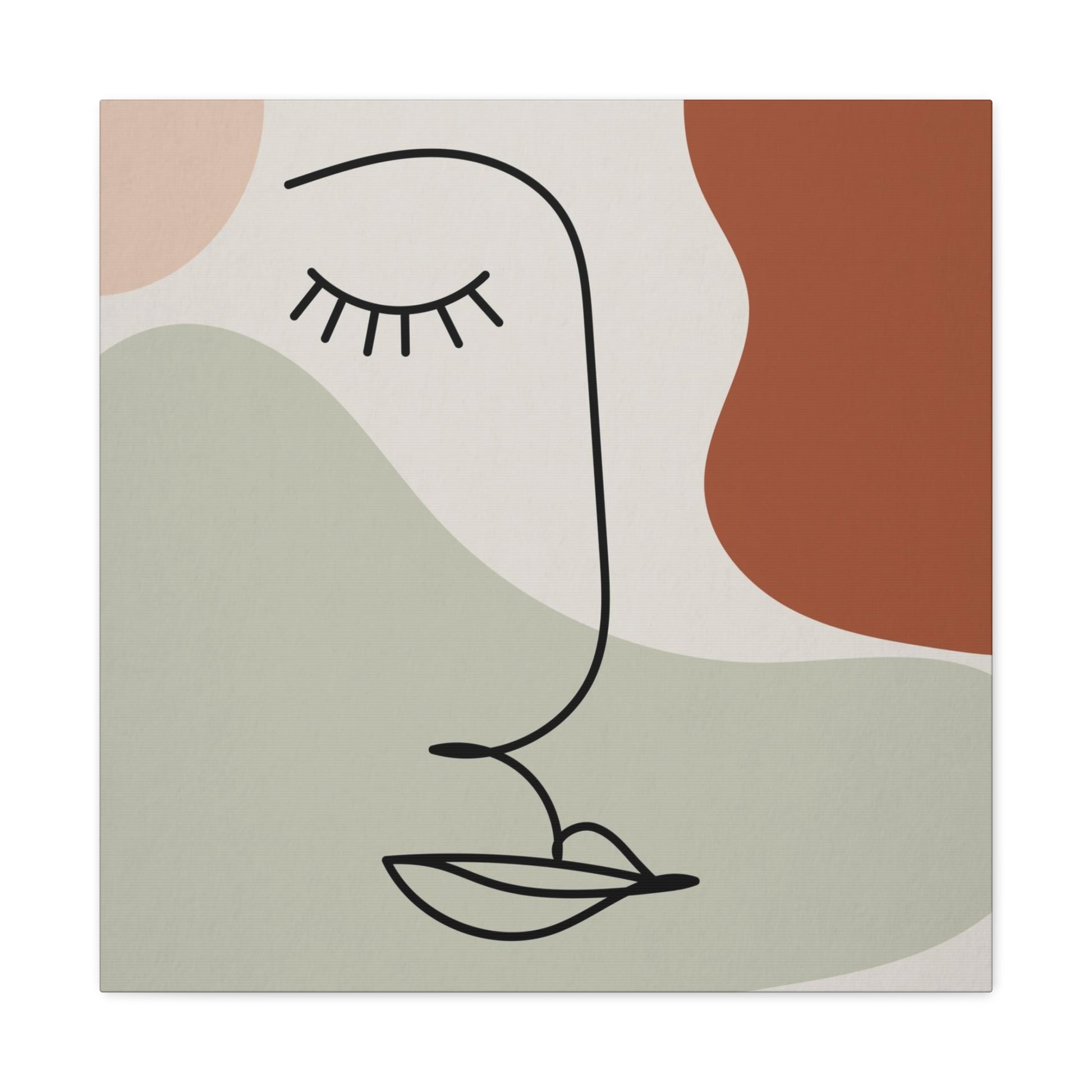 Contemporary face canvas with minimalist design
