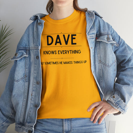 Funny Dave T-shirt with bold text design for men
