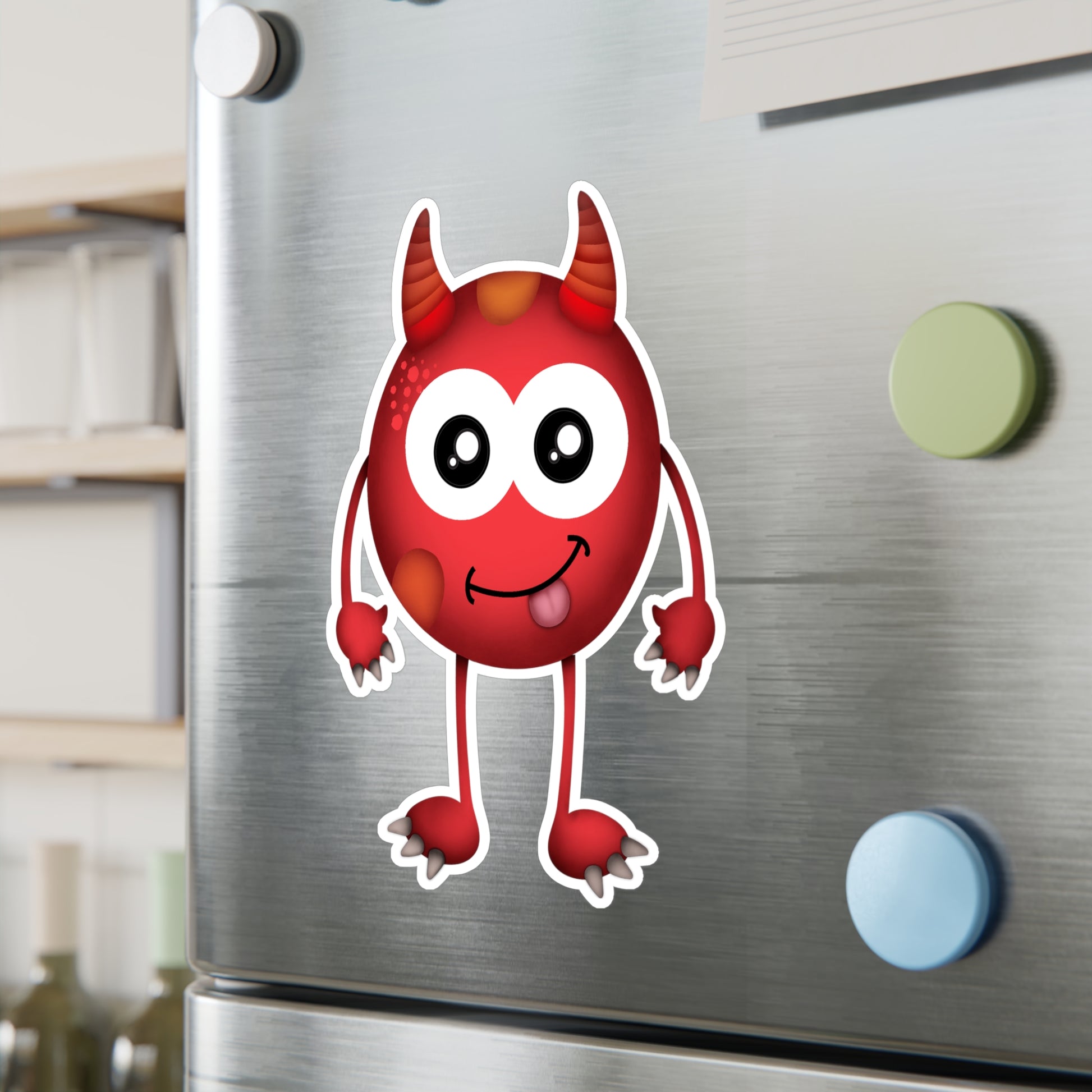 "Adorable Red Monster" Kiss-Cut Vinyl Decals - Weave Got Gifts - Unique Gifts You Won’t Find Anywhere Else!
