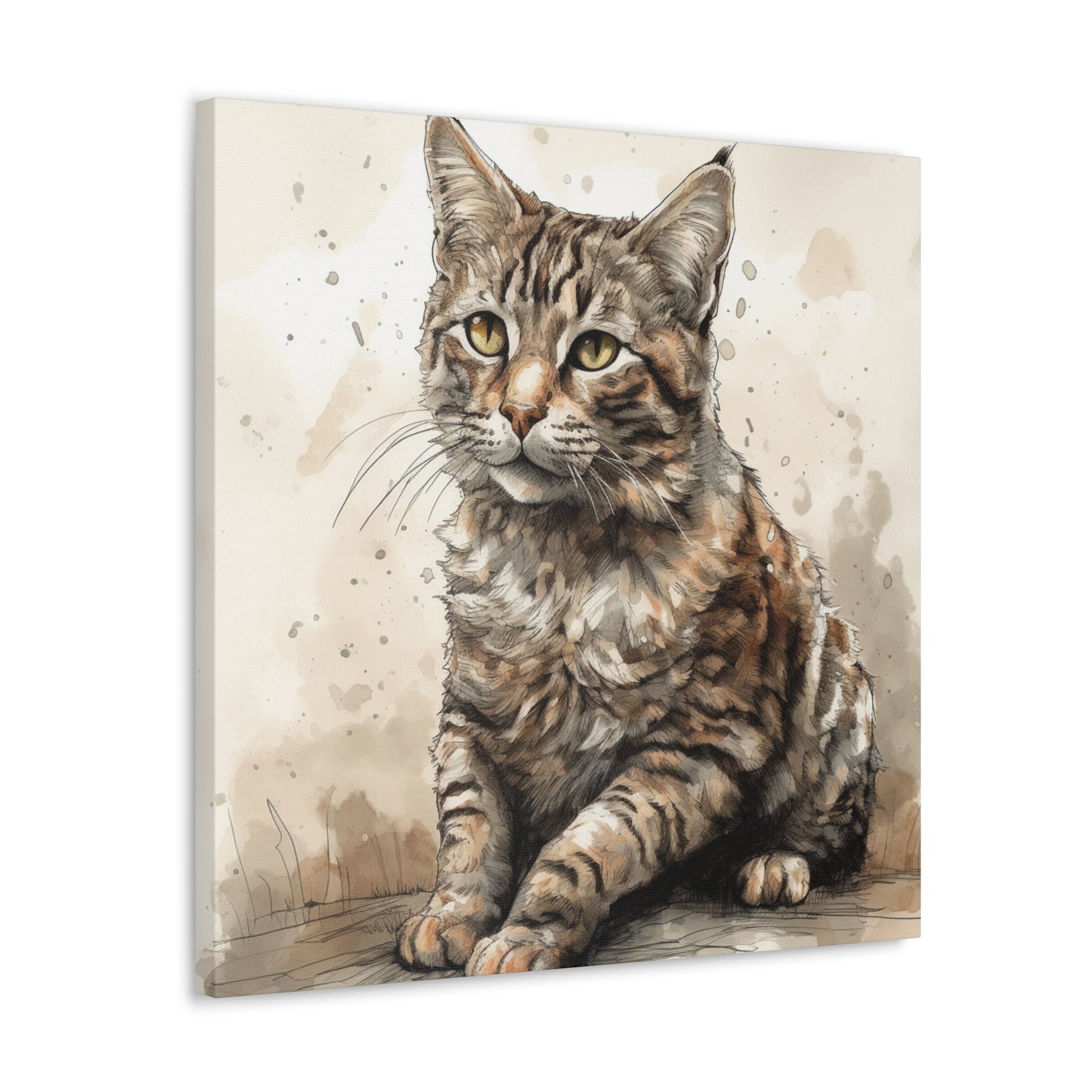 Bright kitten painting wall sign for joyful home decor
