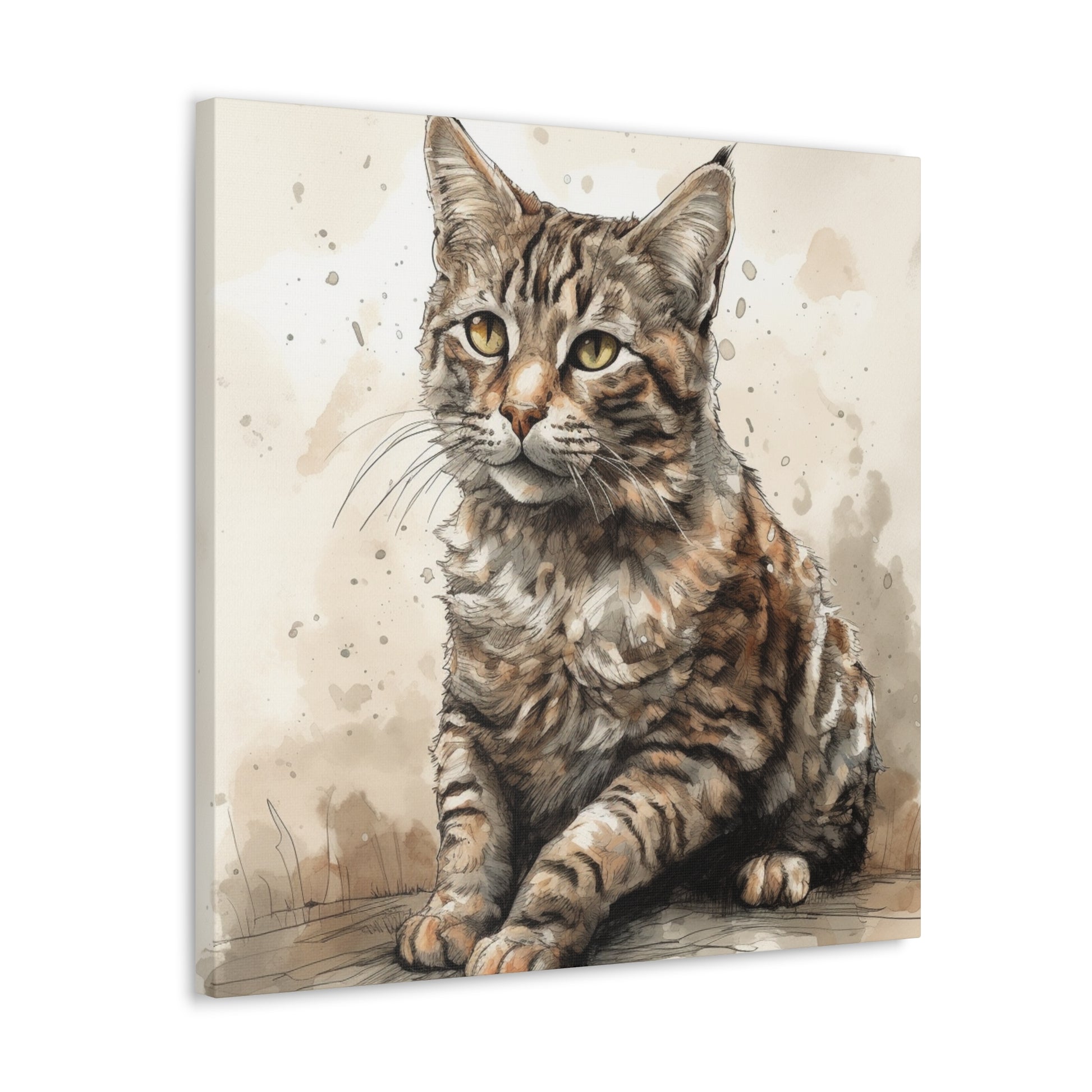 Bright kitten painting wall sign for joyful home decor
