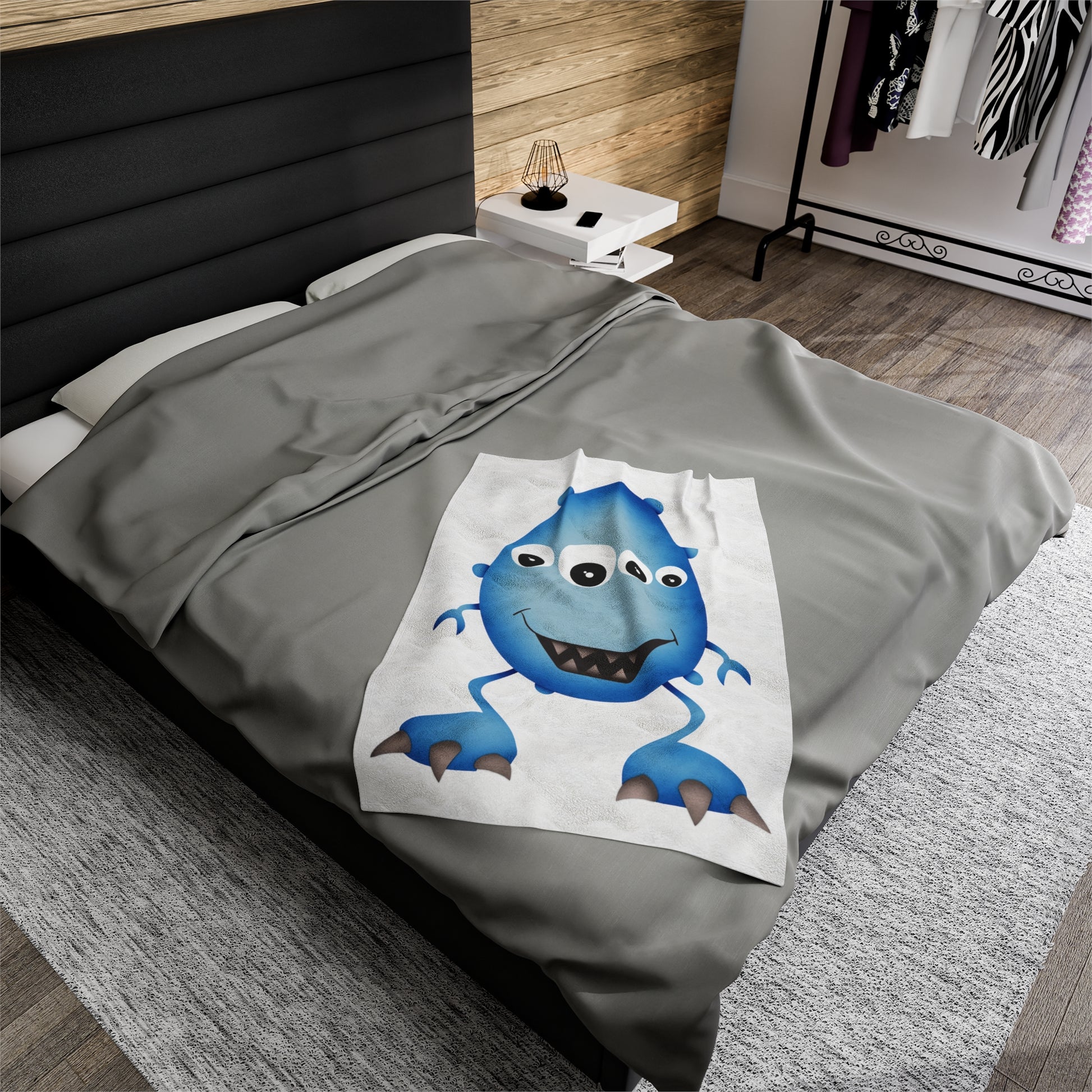 "Cute Blue Monster" Plush Blanket - Weave Got Gifts - Unique Gifts You Won’t Find Anywhere Else!