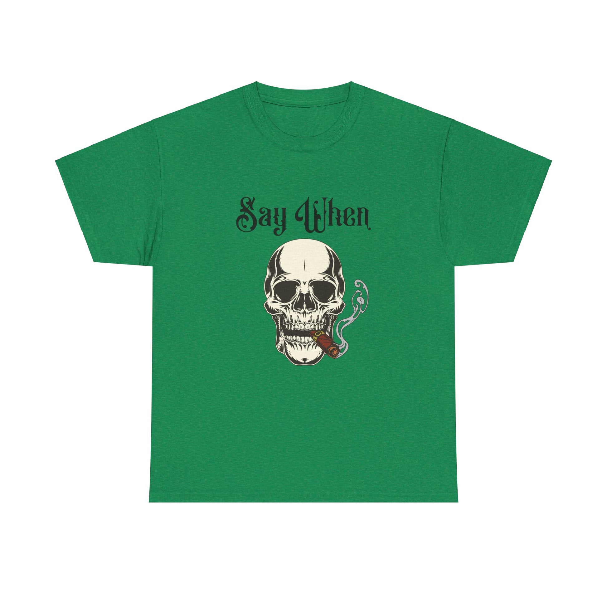 Edgy t-shirt featuring skull and cigar design

