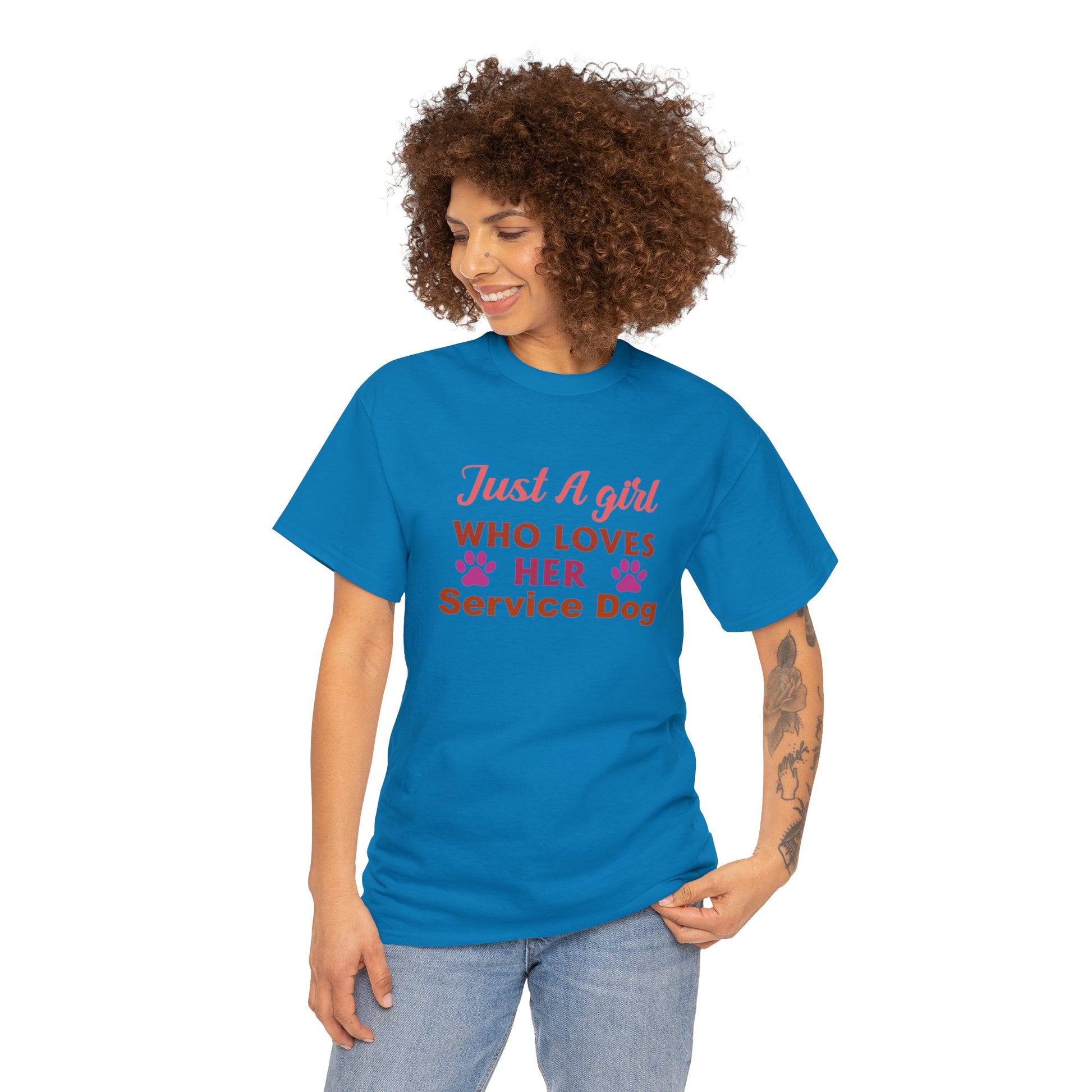 "Just A Girl Who Loves Her Service Dog" Women's T-Shirt - Weave Got Gifts - Unique Gifts You Won’t Find Anywhere Else!