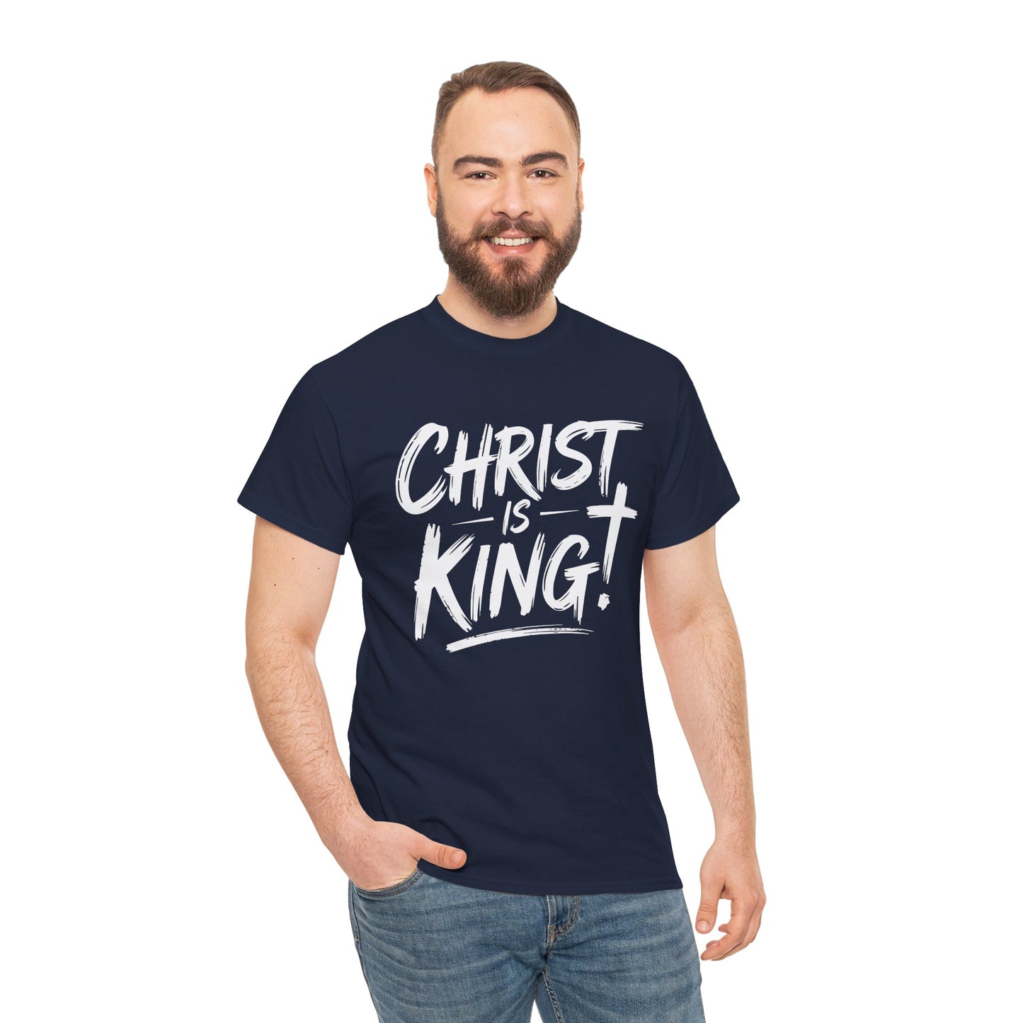 Inspirational tee for believers featuring Christ Is King design
