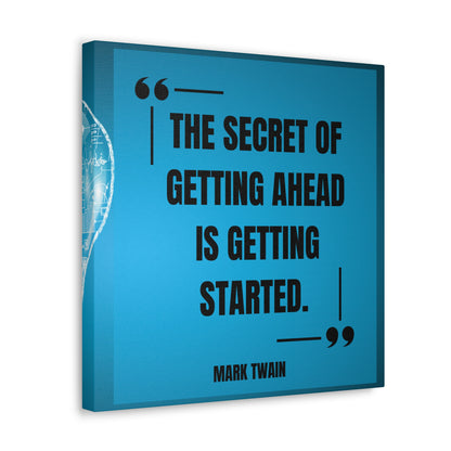 Success quote wall art featuring Mark Twain's words of wisdom
