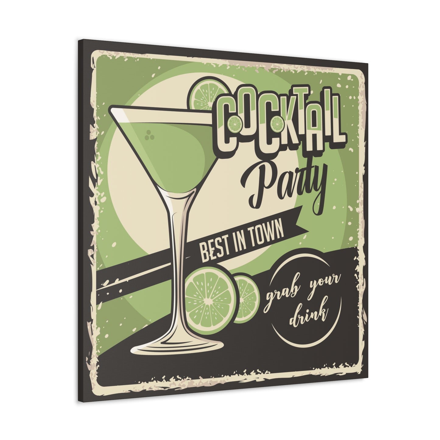 Bar wall art print styled in a home lounge setting
