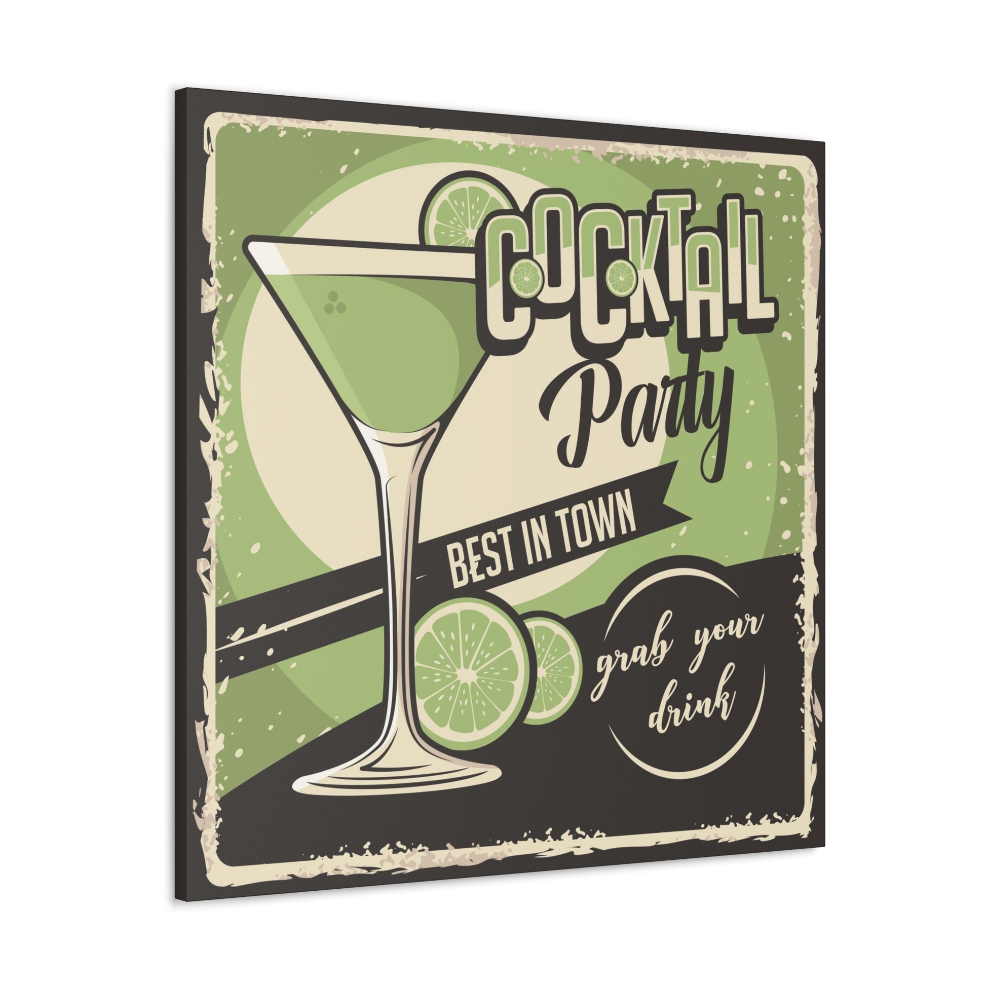 Bar wall art print styled in a home lounge setting
