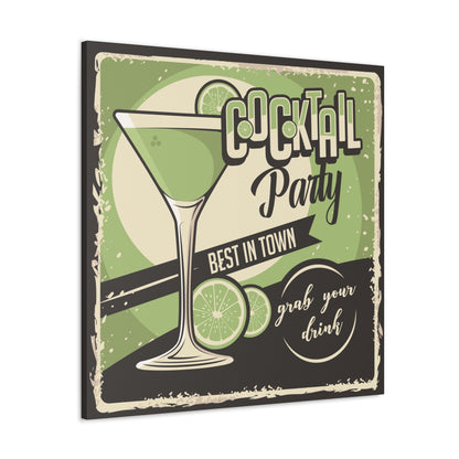 Bar wall art print styled in a home lounge setting
