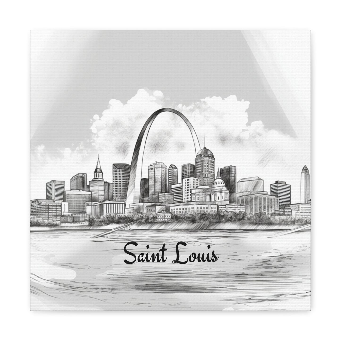 Saint Louis canvas print featuring iconic arch and skyline